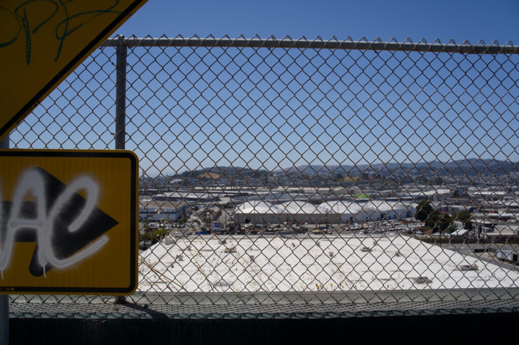 San Francisco behind a fence