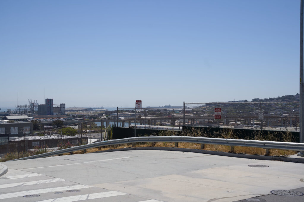 San Francisco Toxic Tour road, view of naval ship yard